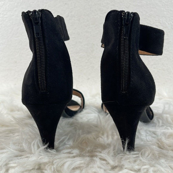 BELLA MARIE Elysa Open Toe Ankle Strappy Heels Black Suede Size 8.5 - Picture 6 of 15